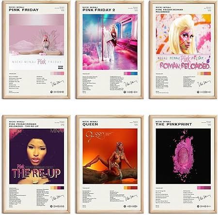 Amazon.com: Nicki Minaj Posters Album Cover Posters Rapper Music Signed Limited Posters Canvas Wall Art Prints Set of 6 for Living Room Aesthetic Posters Bedroom Music Classroom Wall Decor Art 8x12 inch Unframed: Posters & Prints Nicki Minaj Room Decor, Nicki Minaj Albums, Room Aesthetic Posters, Nicki Minaj Poster, Nicki Minaj Album, Posters Bedroom, Living Room Aesthetic, Romantic Bedroom Decor, Classroom Wall Decor