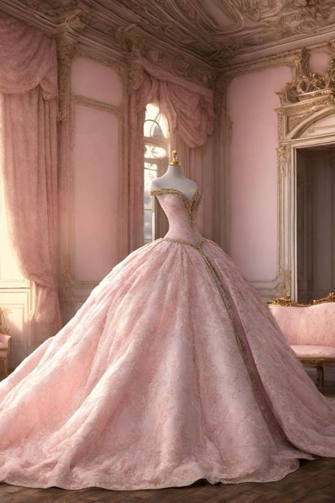 Princess Dress Ball Gowns, Ball Gowns Royal, Royalty Quinceanera Dresses, Proncess Dress, Old Princess Dresses, Fairytale Ballgown Aesthetic, Victorian Quinceanera Dresses, Royal Ball Dress, Royalty Gown