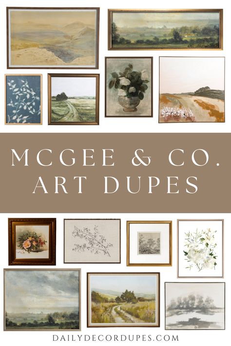 McGee & Co. Artwork Dupes The McGee and Co. shop has some beautiful artwork but it usually comes with a hefty price tag. I found 100+ amazing look-a-like dupe framed art pieces for significantly less. Most of the pieces are under $50 and range in size from large artwork pieces to small sizes. While Studio… Read more The post McGee & Co. Artwork Dupes appeared first on Interior Design for Beginners. Studio Mcgee Photo Wall, Studio Mcgee Large Wall Art, Neutral Gallery Wall Prints, Wall Art Prints Landscape, Mcgee And Co Art Prints, Studio Mcgee Gallery Wall Living Room, Mantle Wall Art, Mcgee And Co Artwork, Organic Modern Art Prints