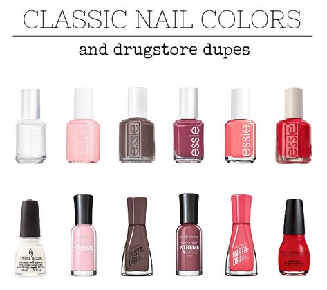 Classic Nail Polish Colors, Best Drugstore Nail Polish, Drugstore Nail Polish, Classic Nail Polish, Shellac Nail Polish, Penny Pincher Fashion, Chrome Nail Polish, Classic Nail, Mrs Always Right