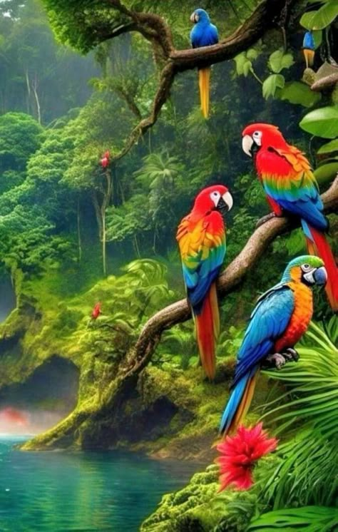 Jungle Animals Pictures, Jungle Pictures, Jungle Drawing, Jungle Images, Jungle Background, Jungle Bird, Jungle Birds, Mountain Landscape Photography, A Level Art Sketchbook