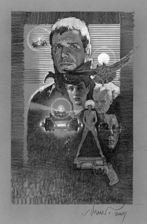 Blade Runner comprehensive sketch by Drew Struzan. Happy to say this piece is in my collection. Runner Sketch, Drew Struzan, Blade Runner Art, Blade Runner 1982, Film Blade Runner, Movie Posters Design, Keys Art, Movie Poster Art, Blade Runner