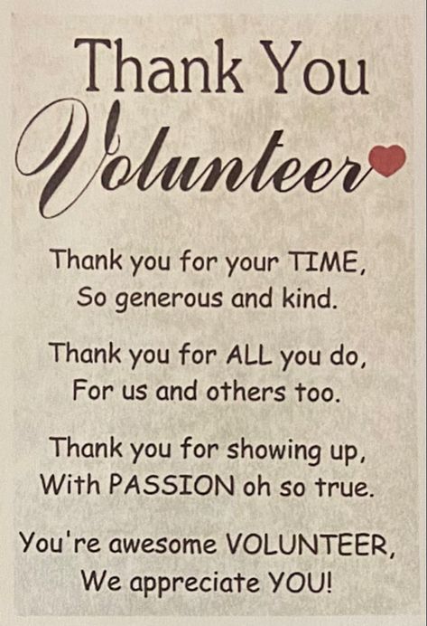 Volunteer Engagement Ideas, Christian Volunteer Appreciation Gifts, Thank You Ideas For Volunteers, Christmas Thank You Gifts For Volunteers, Volunteer Board Ideas, Thank You Volunteers Quotes, Volunteer Thank You, Thank You Gifts For Volunteers, Volunteer Quotes Funny