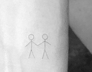 Small Stick Figure Tattoo, Stick Figure Tattoo, Figure Tattoo, Lil Tattoos, Stick Figure, Stick Figures, Geometric Tattoo, Tatting, Tattoos