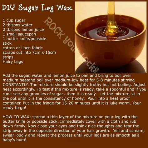 Sugaring (waxing) recipe Waxing Recipe, Diy Sugar Wax Recipe, Diy Sugar Wax, Sugaring Waxing, Wax Recipe, Sugar Wax Recipe, Home Laser Hair Removal, The Whoot, Beauty Product