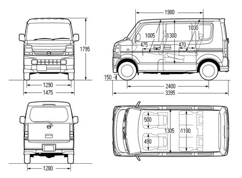 Mazda Scrum Wagon blueprint Blueprint For 3d Modeling, Volkswagen Transporter T4, Car Side View, Truck Diy, Suzuki Every, Peugeot Expert, Overland Truck, Kei Car, Volkswagen Transporter