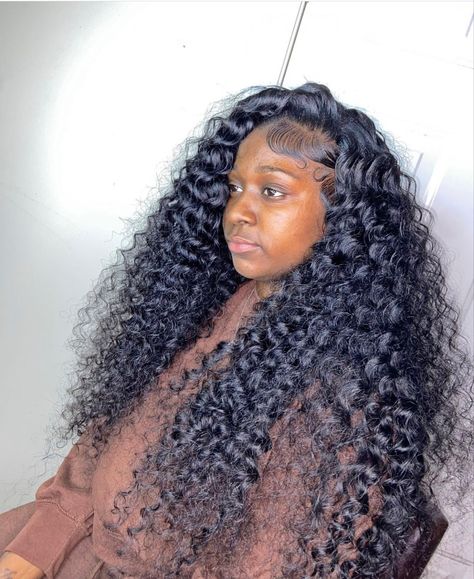 Curly Leave Out Hairstyles, Wet And Curly Quick Weave, Natural Sew In Black Women, Quick Weave Flip Over Curly, Long Curly Flip Over Quick Weave, Deep Wave Sew In With Closure Middle, Curly Versatile Quick Weave, No Part Quick Weave With Leave Out, Deep Wave Side Part Sew In