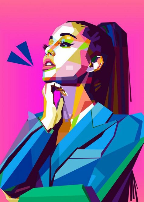 Ariana Grande Poster, Illustration Pop Art, Wpap Art, Pop Art Drawing, Pop Art Portraits, Pop Art Posters, Art Portraits, Pop Art Painting, Gift Voucher