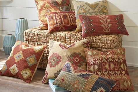 Southwestern Decorating, Grandin Road, Toss Pillows, Nautical Decor, Indoor Decor, Kilim Pillows, Indore, Bedroom Furniture, Living Room Decor