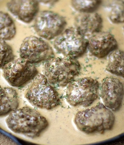 Bbq Venison, Meatballs Swedish, Venison Meatballs, Swedish Meatballs Recipe, Recipe Sauce, Deer Recipes, Creamy Mustard Sauce, Tomato Recipe, Ground Venison