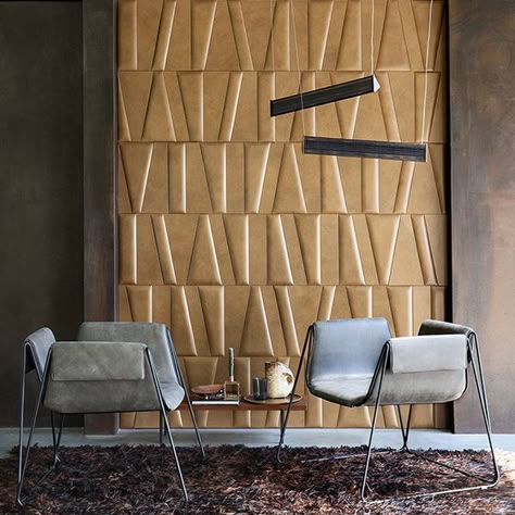 Studioart's Leather Walls - Design Crush Interior Decorating Business, Leather Walls, Leather Wall Panels, Decorating Business, Cladding Design, Interior Design Elements, Leather Wall, Wall Panelling, Interior Wall Design