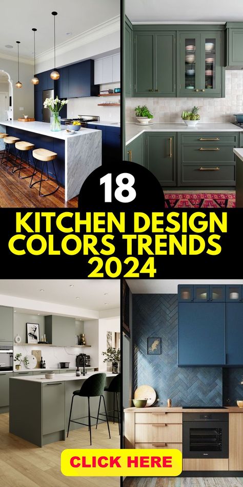 18 Ideas Kitchen Design Colors 2024: An Insider’s Guide to the Best Hues and Trends Latest Kitchen Designs Modern, Kitchen Colour Combination Ideas, Top Kitchen Colors, Modern Kitchen Colours, Kitchen Color Trends, Kitchen Ceiling Design, Kitchen Color Palettes, Cabinet Trends, Kitchen Colour Combination