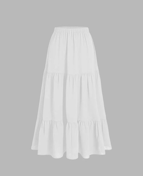 White Flowy Skirt, White Ruffle Skirt, Greece Outfit, White Long Skirt, White Midi Skirt, Tiered Midi Skirt, Oversized Outfit, Grey Pencil Skirt, Clothing Details