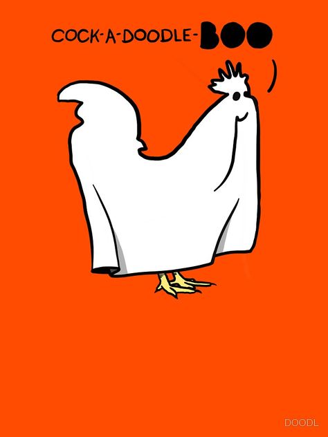 Scary Halloween Ghost Rooster Chicken by DOODL Chicken Doodles, Chicken Puns, Chicken Icon, Halloween Chicken, Chicken Halloween, Chicken Funny, Artist Problems, Chicken Farming, Backyard Chicken Farming