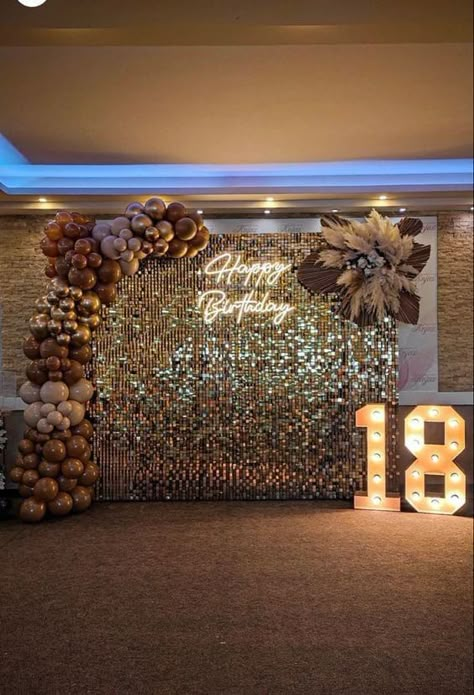 18th Party Ideas, 18th Birthday Party Themes, 18th Birthday Decorations, Disco Birthday Party, Happy Birthday 18th, 16th Birthday Decorations, Sweet Sixteen Birthday Party Ideas, Birthday Decoration Ideas, Happy Birthday Decor