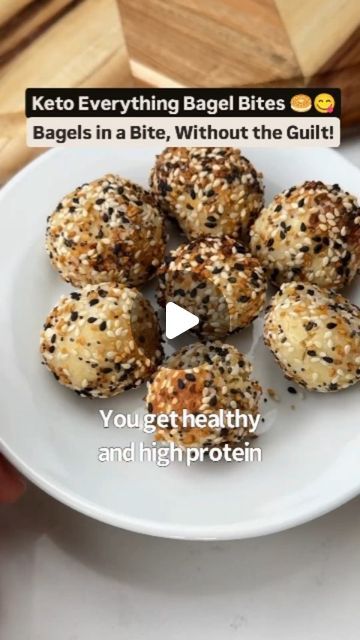 keto_recipe_official on Instagram: "Keto Everything Bagel Bites 🥯 Crisp, Creamy, and Quick! Discover how easy it is to indulge in your bagel cravings the keto way! 🌟  🛒 What You Need: - 🥄 1 cup almond flour - 🥛 1/2 cup Greek yogurt - 🥣 1/2 tsp baking powder - 🍶 Spray oil - 🌿 Everything bagel seasoning - 🧀 Cream cheese (for serving)  👩‍🍳 How to Make It: 1️⃣ Mix almond flour, Greek yogurt, and baking powder. Knead until combined. 2️⃣ Roll dough into tbsp-sized balls, spray with oil, and coat in seasoning. 3️⃣ Air fry at 350F for 10-12 mins. Enjoy warm with cream cheese!  🔑 Tip: If the dough isn't firm, keep adding almond flour until it's just right—sometimes up to an extra 1/4 cup!  📣 Can't resist these bites? Drop a 🥯 if you're making these ASAP or a 💙 if you just love seeing Keto Bagel Bites, Everything Bagel Bites, Keto Everything Bagel, Keto Everything, Everything Bagel Seasoning, Keto Bagels, Bagel Bites, Bagel Seasoning, Keto Recipe