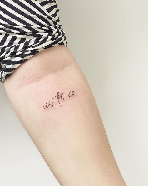 Vis Ta Vie Tattoo Meaning, Tattoo 2022, Small Pretty Tattoos, Ink Inspiration, E Tattoo, Subtle Tattoos, Word Tattoos, Mini Tattoos, Pretty Tattoos