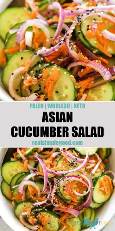 Keto Cucumber Salad, Keto Cucumber, Salad Cucumber, Paleo Side Dishes, Cucumber Salad Recipe, Asian Cucumber Salad, Paleo Sides, Keto Salad, Paleo Salads