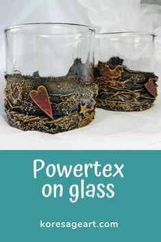 Powertex Tutorial, Decorated Glasses, Sage Art, Fabric Sculpture, Angel Wings Art, Decoupage Glass, Glass Craft, Wings Art, Altered Bottles