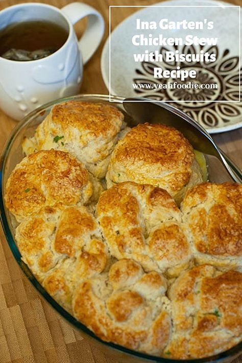 Ina Garten's Chicken Stew with Biscuits Recipe Chicken Stew With Biscuits, Ina Garten Chicken, Best Ina Garten Recipes, Chicken Dumplings Recipe, Snowball Cookie Recipe, Stew Chicken Recipe, Ina Garten Recipes, Chicken And Biscuits, Biscuits Recipe