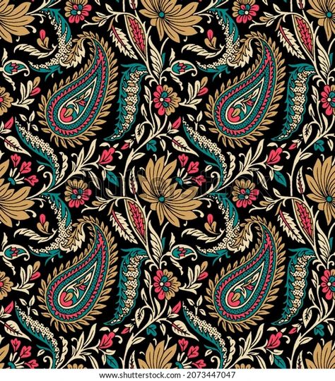 Kashmiri Pattern Design, Textile Patterns Design Prints, Digital Print Fabric Design, Kani Pattern, Ethnic Wallpaper, Paisley Print Pattern, Textile Pattern Design Fashion, Ethnic Print Pattern, Digital Border