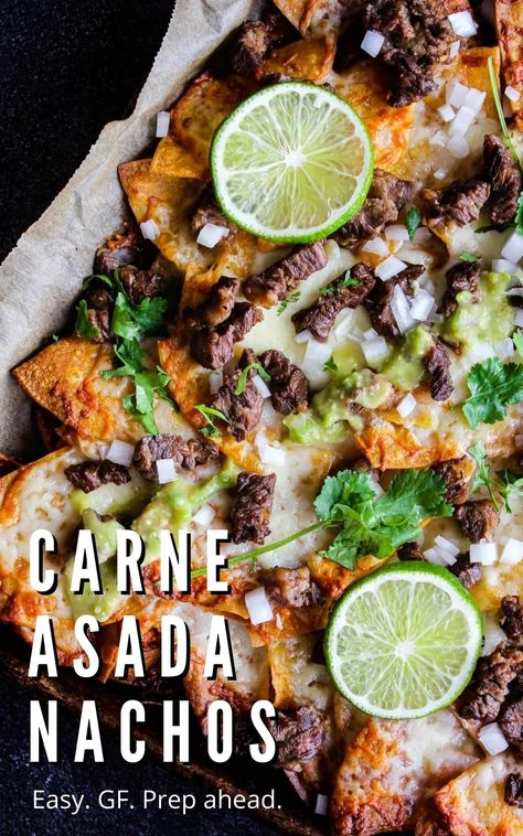 Carne Asada Nachos, Asada Nachos, Easy Carne Asada, Steak Nachos, Easy Nachos, Nachos Recipe, Carne Asada, So Delicious, Savoury Dishes