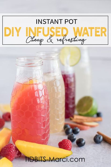 Instant Pot Infused Water - HEALTHY, CHEAP! -Tidbits-Marci.com Cucumber Infused Water, Fruit Infused Water Recipes, Flavored Water Recipes, Best Pressure Cooker, Infused Water Recipes, Refreshing Water, Fruit Infused Water, Detox Water Recipes, Healthy Water