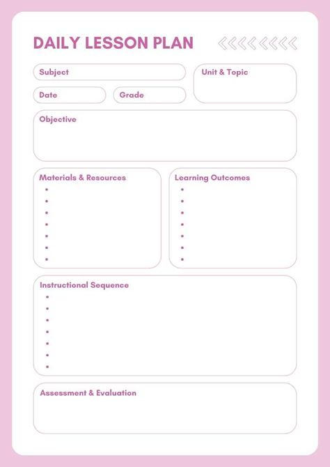 Pink Daily Lesson Plan for Teachers Teacher Plan, Teachers Planner, Teacher Documentation, Teacher Lesson Plans Template, Learning Numbers Preschool, Lesson Plan Sample, Teaching Lessons Plans, Planet Drawing, Teacher Survival