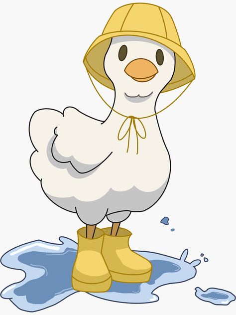 "Duck with rain boots in a puddle" Sticker for Sale by lunarrcreations Number Three, Cute Boots, Farm Animal, Farm Animals, Rain Boots, Boots, For Sale