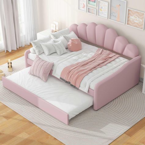 PRICES MAY VARY. 【Elegant Daybed】- This twin daybed features stitching lines on the backrest and both sides which creates an elegant look. Curved arms and shalle shaped backrest blends chic details with classic style. This full size daybed lends a sophisticated air to your home. 【Sturdy Construction】- The frame of this full size day bed is crafted from high-quality, solid pine legs and a strong, durable frame ensures stability and durability for long-term use. The strong legs, wide boards and 10 Full Daybed, Daybed Frame, Full Size Daybed, Twin Daybed, Daybed Bedding, Velvet Fabrics, Upholstered Daybed, Fabric Headboard, Strong Legs