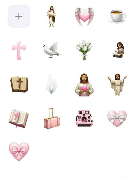 Bible Girls Meet ✝️ | iOS 18 Christian emojis 🤍 | Facebook Christian Emoji Combinations, Cute Girly Emojis, That Girl Emojis, Cute Insta Bios Aesthetic, Christian Emojis, Bible App Icon, Bible Emoji, Coquette Emojis, Bible Icon