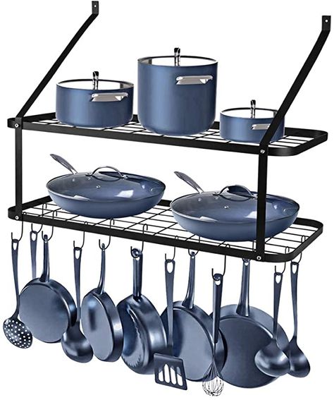 Pots And Pans Rack, Wall Pot Rack, Pot And Pan Organizer, Pan Hanger, Pan Organizer, Pot And Pans Organization, Cookware Storage, Pot Organization, Pan Storage