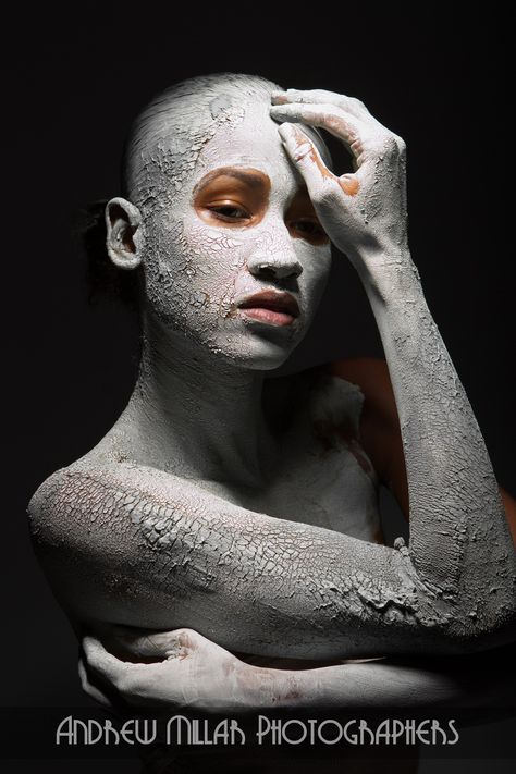 Mud Mask - Model - Melissa Martinez Mud Photoshoot, Mud Makeup, Clay Slip, Bentonite Clay, Mud Mask, People Photography, Fashion Shoot, Antonio Mora Artwork, Buddha Statue