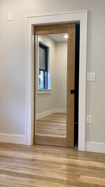 Bathroom With Separate Toilet Room Pocket Doors, Mirror Pocket Doors Interior, Barn Pocket Doors, Pocket Doors With Mirror, Modern Pocket Doors Closet, Mirror On Pocket Door, Pocket Door Sizes, Pocket Door Walk In Closet, Walk In Closet Pocket Door