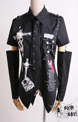 Visual Kei Clothes Ideas, Punk Button Up Shirt, J Punk Fashion, Vkei Outfit Men, Visual Kei Male, Visual Kei Fashion Men, Casual Vkei, Band Outfit Ideas, Vkei Clothes