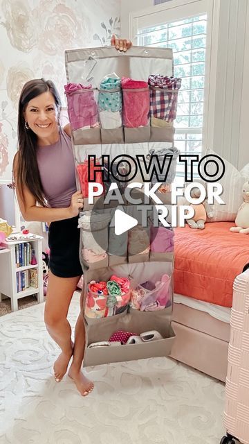 Katie Maynard on Instagram: "Comment SHOP & I’ll send you our travel organizer!   So what about when they’ve worn the clothes? At the end of the day we grab pjs and put the dirty clothes back in the same spot. The kids just slowly work their way down the organizer throughout the week. The. When you get home it all gets dropped in the wash!   I always pack extras and the large bottom pocket is a great spot to keep them! My kids are 3-6-9 they always need extras!🤣  We went to Disney recently and I shared the zip lock bag method for packing. Go check that out if you have bigger kids!  #travelingwithkids #parenting #travelessentials #momhack #travel #ltktravel #amazonhome #ltkfamily" Packing With Shoe Organizer, Packing For A Family Of 4, Vacation Hacks With Kids, Kids Packing Hacks, Packing For Toddler Vacation, Packing For Kids Vacation, Packing Hacks For Kids, Travel Must Haves For Kids, Kids Travel Essentials