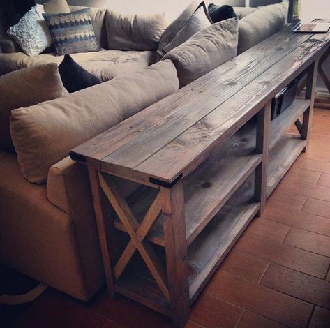 Meja Sofa, Diy Home Decor For Apartments, Furnitur Ruang Keluarga, Diy Sofa Table, Pallet Decor, Diy Sofa, Shabby Chic Vintage, Diy Furniture Table, Diy Furniture Projects