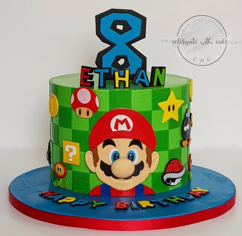 Supermario Cakes, Cake Super Mario, Lace Wedding Cake Ideas, Cake Mario, Mario Kart Cake, Cake 2 Tier, Cake 3 Tier, Mario Bros Birthday Party Ideas, Mario Birthday Cake