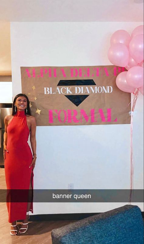 Sorority banner, birthday banner, adpi, sorority pregame, alpha delta pi, sorority poster, birthday poster Black Diamond Formal Sorority, Sorority Formal Banner, Sorority Formal, Sorority Banner, Black Diamond, Sorority, Black