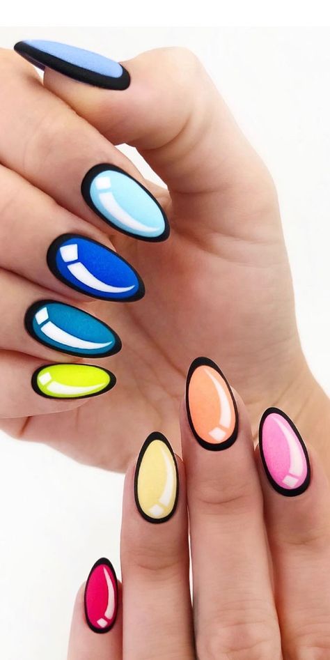 Comic Nails, Comic Book Nails, Book Nails, Jumper Nails, Pop Art Nails, Opal Nails, Infinity Nails, Nail Art Simple, Nail Pops