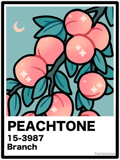 "peachtone branch " Sticker by freshbobatae | Redbubble Desk Stickers, Peach Art, Peach Aesthetic, Pop Stickers, Bubble Stickers, Boys Sticker, Stickers Kawaii, Wallpaper Stickers, Bullet Journal Stickers