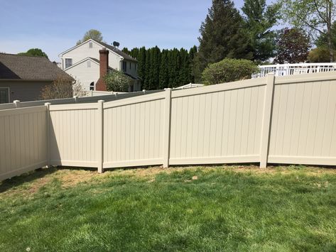 Nice job by Ryan & his crew from #triborofence tan vinyl privacy fence surrounds this property in Nazareth. Tan Vinyl Fence, Vinyl Fence Ideas, Backyards Ideas, Vinyl Privacy Fence, Vinyl Fence, Privacy Fence, Fence Ideas, Pvc Vinyl, Vinyl Colors