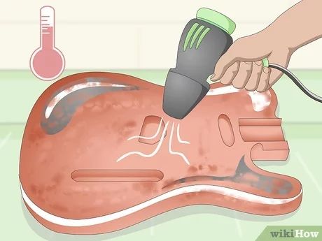 How to Custom Paint Your Electric Guitar (with Pictures) - wikiHow Electric Guitar Chords, Electric Guitar Art, Guitar Tricks, Pedals Guitar, Electric Guitar Kits, Guitar Diy, Guitar Making, Beginner Guitar, Guitar Finishing