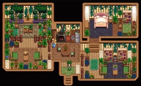 Stardew Valley Switch Farm Layout, Stardew Valley Island House Interior, Stardew Valley Hilltop Farm Layout Ideas, Stardew Valley Farm Layout Hilltop Aesthetic, Stardew Home Layout, Stardew Valley Small Farm, Stardew Island Farm, Island House Stardew Valley, Stardew Valley House Exterior No Mods