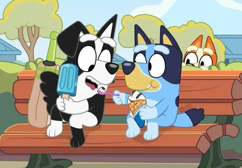 Bluey And Mackenzie Ship, Mackenzie And Bluey, Mackenzie X Bluey, Bluey And Mackenzie, Bluey X Mackenzie, Bluey Mackenzie, Bluey Funny, Funny Puns For Kids, Bluey Cartoon