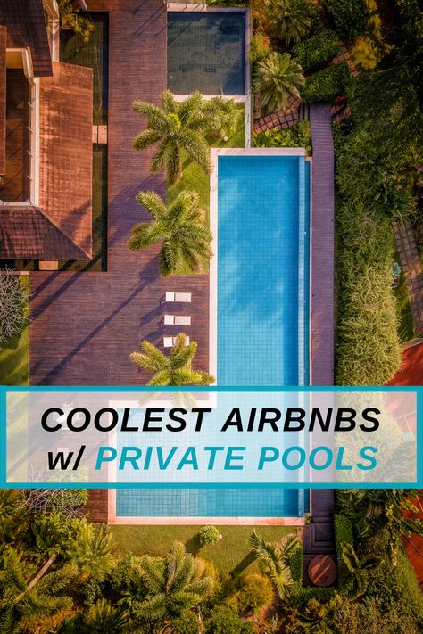 Unique Airbnb rentals with private pools across the US Airbnb With Pool, Airbnb Pool Ideas, Crazy Pool, Coolest Airbnb, Honeymoon Villas, Unique Vacation Rentals, Home Theaters, Airbnb Rentals, Pool Sizes