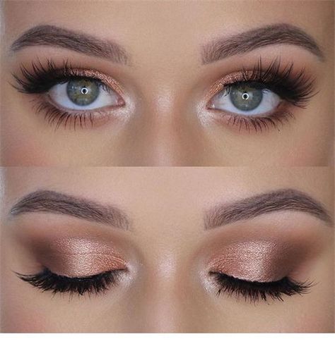 30 Gorgeous Wedding Makeup Ideas to Impress #wedding #makeup #weddingideas Rose Gold Eye Makeup, Silver Eye Makeup, Natural Summer Makeup, Make Up Gold, Wedding Hairstyles And Makeup, Mekap Mata, Gold Eye Makeup, Rose Gold Makeup, Wedding Makeup Looks