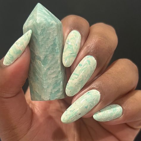 amazonite nails 🩵🌀☁️ featured products: (*contains gifted) sea foam home butter me up* milky white shimmer* ivory tower* silver flake taco By @holotaco 🏷️s #holotaco #holotaconailart #holotaconails #crystalnails #fallnails #nailart #marblenails #marblenailart #amazonite #crystalnailart #swirlnails #swirlnailart Swirl Nail Art, Ivory Tower, Holo Taco, Marble Nail Art, Crystal Nails, Marble Nails, Milky White, Sea Foam, Swirl