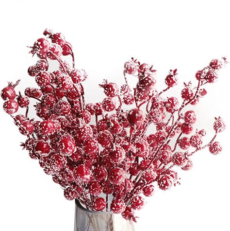 Amazon.com: 12Pcs Artificial Snowy Red Berry Picks Stems Christmas Frosted Holly Berry Branches Xmas Winter Twig Spray Floral Arrangements Table Centerpieces DIY Crafts 10.6" Tall (Red, 12) : Arts, Crafts & Sewing Floral Arrangements Table Centerpieces, Table Centerpieces Diy, Christmas Branches, Centerpieces Diy, Christmas Berries, Holiday Arrangement, Holly Berry, Diy Centerpieces, Crafts Sewing