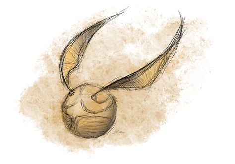 Golden Snitch Painting, Golden Snitch Sketch, Snitch Harry Potter Drawing, Gold Snitch Tattoo, Golden Inktober, Golden Snitch Drawing, Drawtober 2023, Gold Snitch, Snitch Harry Potter